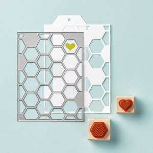 Bundle and save 15% with the Honeycomb Hello Stamp Set + Hexagon Hive Thinlits Die.