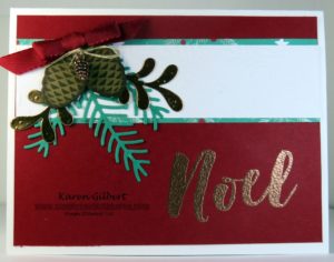 Handmade pine boughs christmas card