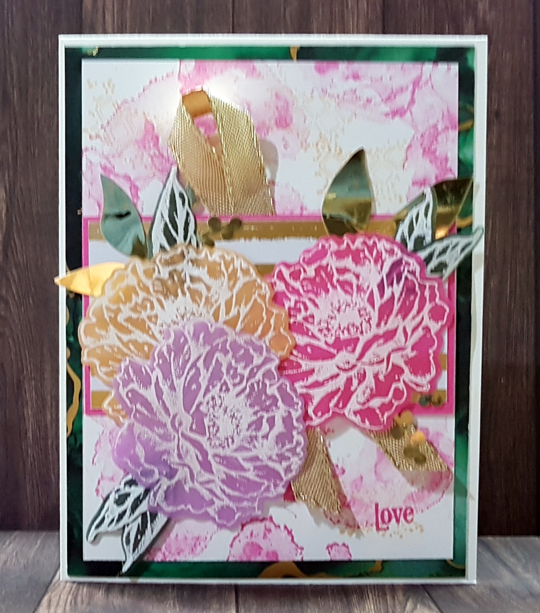 Peonies embossed on vellum